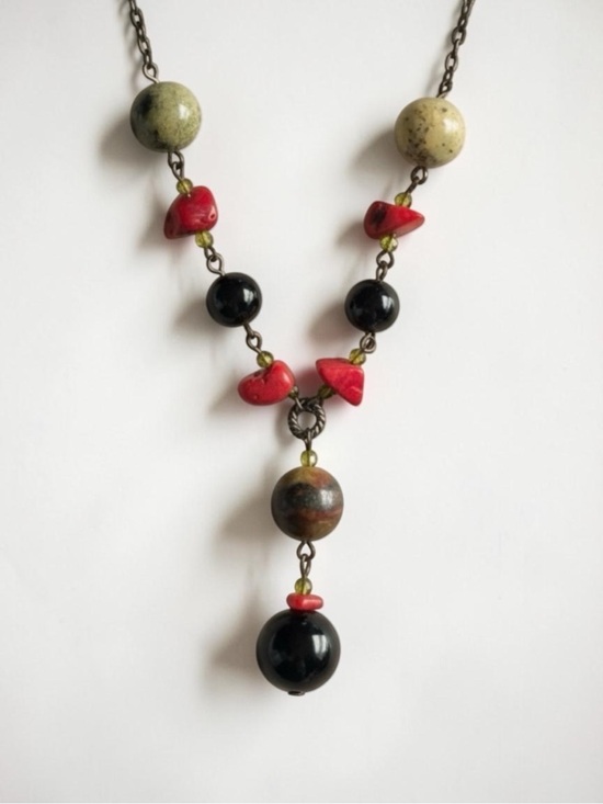 Emily Ray Jewelry - Emily Ray Sterling Silver Artisan Beaded Y Necklace 925 Gemstone Crystal Lariat